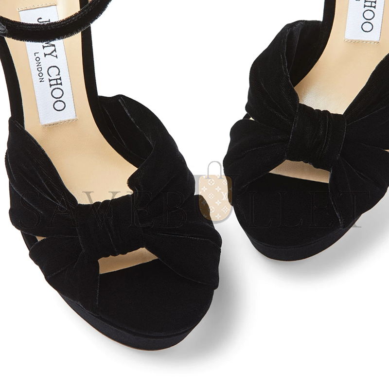 Ji*y Ch* heloise 120 black velvet platform sandals heloise120vel